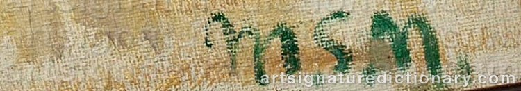 Authentic signature by Maja SLÖÖR-NÄRVI on  artwork