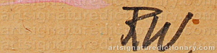 Authentic signature by Roger WIKHEIM on  artwork