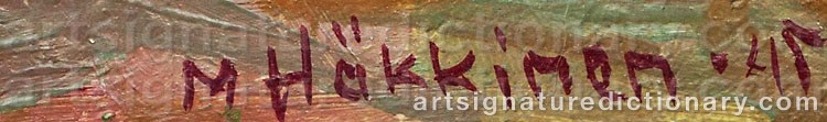 Authentic signature by Mauno Olavi HÄKKINEN on  artwork