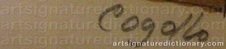 Authentic signature by Heriberto COGOLLO on  artwork