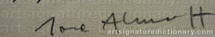 Authentic signature by Tore AHNOFF on artwork