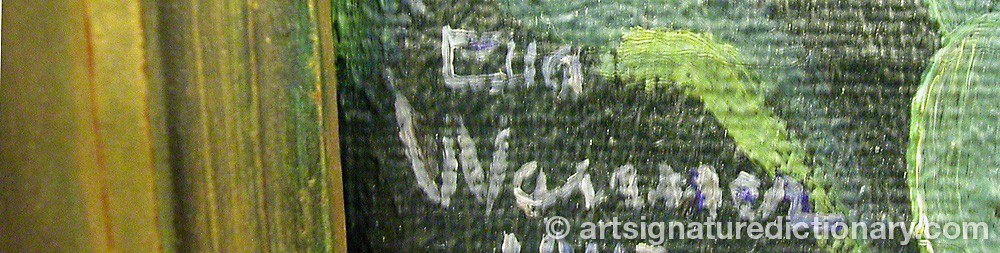 Authentic signature by Ella WANNER on  artwork