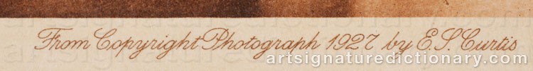 Authentic signature by Edward Sheriff CURTIS on Other artwork