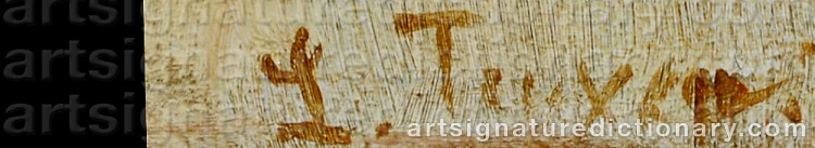 Authentic signature by Laurits TUXEN on  artwork
