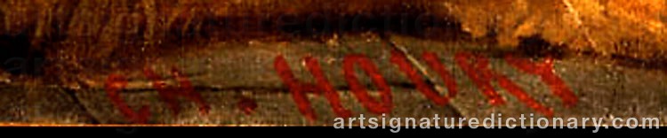 Authentic signature by Charles Borromée A. HOURY on  artwork