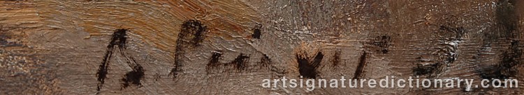 Authentic signature by Viktor REIHET on  artwork