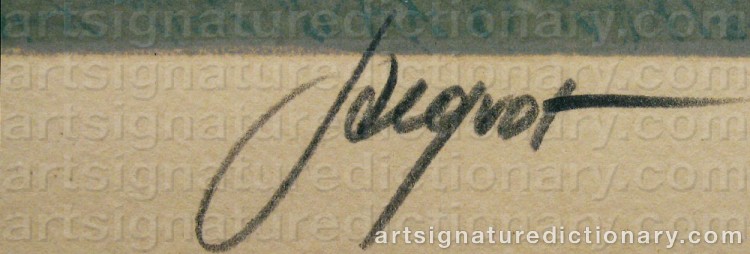 Authentic signature by Pierre JACQUOT on artwork