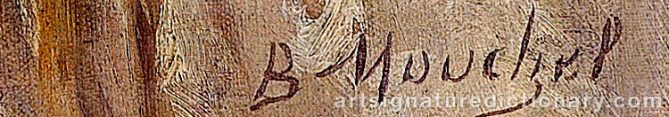 Authentic signature by Marie Berthe MOUCHEL on  artwork