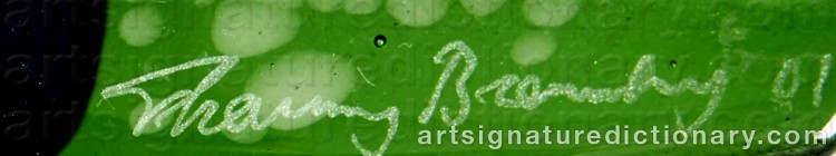 Authentic signature by Thommy BREMBERG on Ceramic/Glass artwork