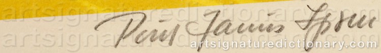 Authentic signature by Poul Janus IPSEN on  artwork