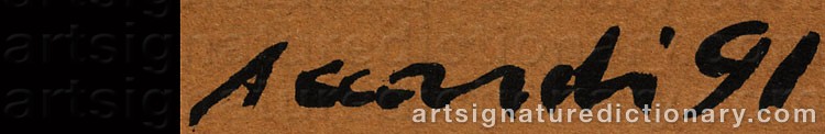 Authentic signature by Carla ACCARDI on artwork
