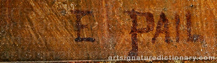 Authentic signature by Edouard PAIL on artwork