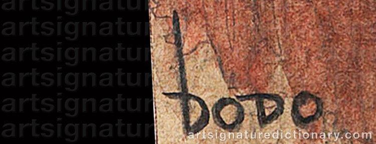 Authentic signature by Dörte Clara ‘Dodo’ WOLFF on  artwork