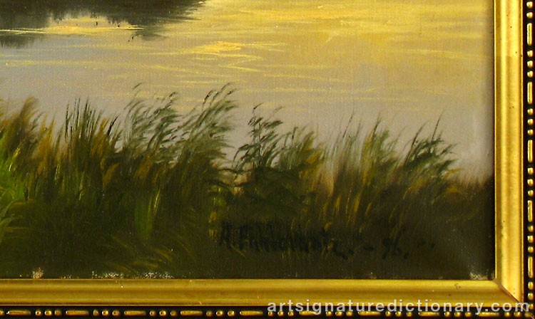 Close-up details showing Axel FAHLCRANTZ signature forgery characteristics