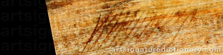 Authentic signature by William Walker MORRIS on  artwork