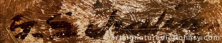 Authentic signature by Greta SCHALIN on  artwork