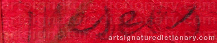 Authentic signature by Edouard Léon Théodore MESENS on  artwork