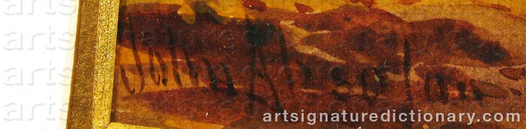 Authentic signature by John ABSOLON on Painting/Watercolour artwork