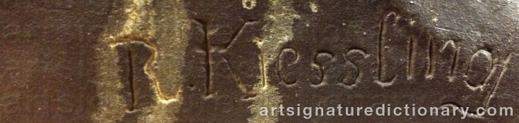Authentic signature by R. KIESSLING on Sculpture artwork
