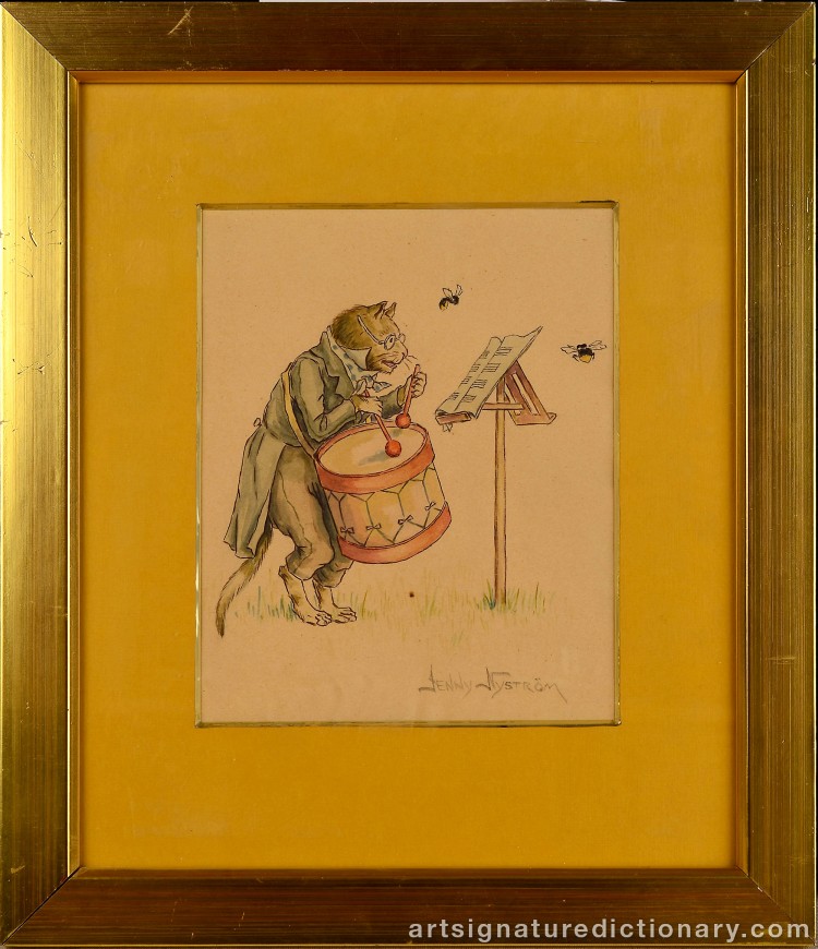 Close-up details showing Jenny NYSTRÖM signature forgery characteristics