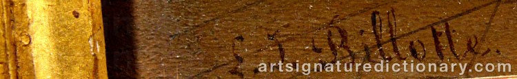 Authentic signature by Léon Joseph BILLOTTE on  artwork