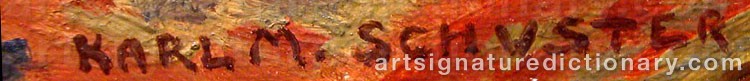Authentic signature by Karl Maria SCHUSTER on  artwork