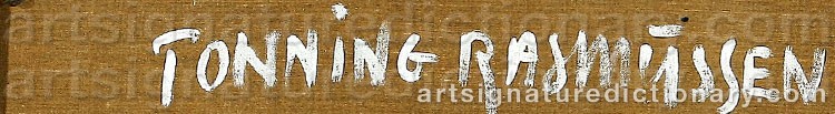 Authentic signature by Tonning RASMUSSEN on  artwork