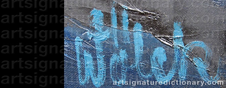 Authentic signature by Preben WÖLCK on artwork