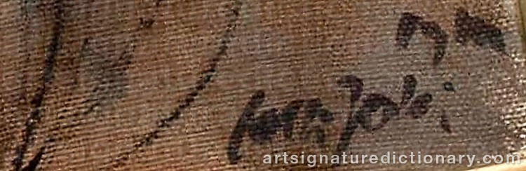 Authentic signature by Olli JOKI on  artwork