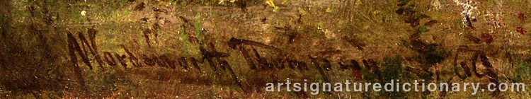 Authentic signature by Alfred Wordsworth THOMPSON on Painting/Watercolour artwork