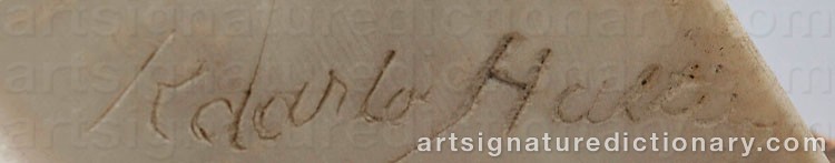 Authentic signature by Kaarlo HALTIA on  artwork