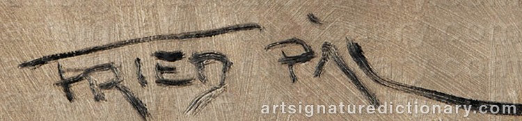Authentic signature by Pal FRIED on Painting/Watercolour artwork