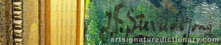 Authentic signature by Jacobus Frederik STERRE DE JONG on  artwork