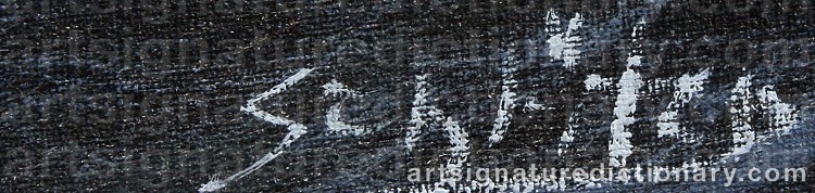 Authentic signature by Lothar SCHLÜTER on  artwork