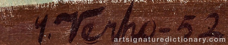 Authentic signature by Yrjö VERHO on  artwork