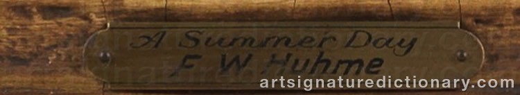 Authentic signature by Frederick William HULME on  artwork