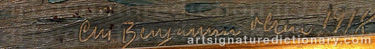 Authentic signature by Christian Benjamin OLSEN on Painting/Watercolour artwork