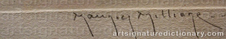 Authentic signature by Maurice MILLIÈRE on  artwork
