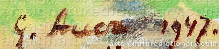 Authentic signature by Grigor AUER on Painting/Watercolour artwork