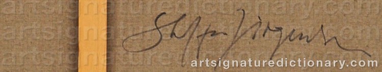 Authentic signature by Steffen JØRGENSEN on  artwork