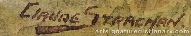 Authentic signature by Arthur Claude STRACHAN on Painting/Watercolour artwork
