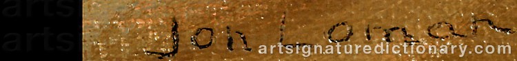 Authentic signature by Jon LOMAN on  artwork