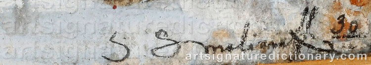 Authentic signature by Salomon SMOLIANOFF on  artwork