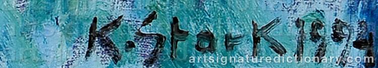 Authentic signature by Karl STARK on artwork