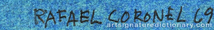 Authentic signature by Rafael CORONEL on Painting/Watercolour artwork