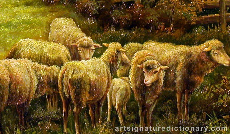 Close-up details showing Charles Emile JACQUE signature forgery characteristics