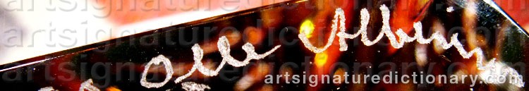 Authentic signature by Olle ALBERIUS on  artwork