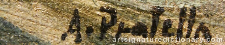 Authentic signature by Attilio PRATELLA on artwork