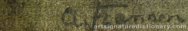 Authentic signature by August FRANZEN on  artwork