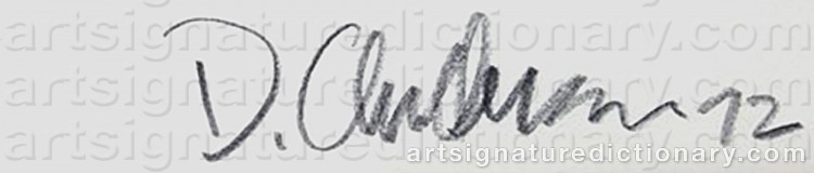 Authentic signature by David ANDERSON on Drawing/Graphic/Print artwork